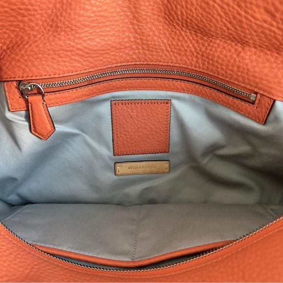 Reek Krakoff Tangerine Pebble Leather Satchel w/ Crossbody Strap and Zipper Lock - Picture 10 of 11